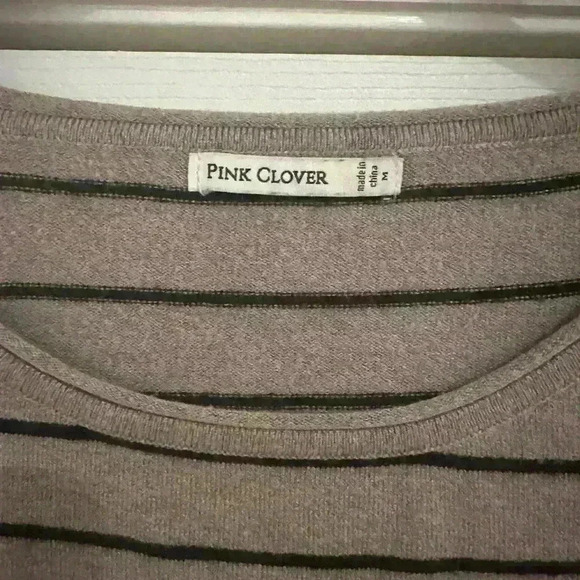 Taupe Long Sleeve Top with crew neck - Size Medium - Picture 2 of 3